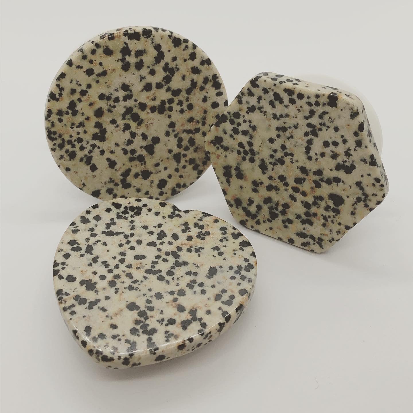 Dalmatian Jasper Stone Phone Grip