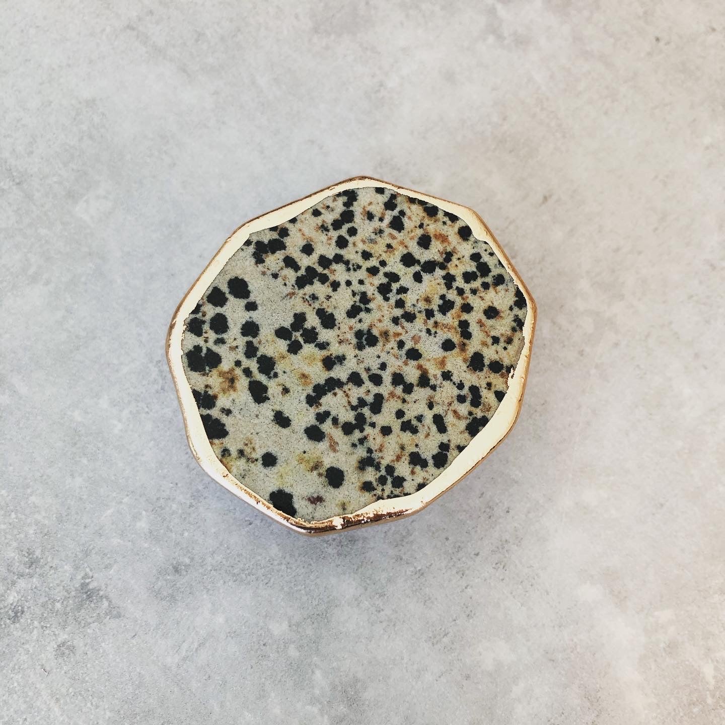 Dalmatian Jasper Stone Phone Grip